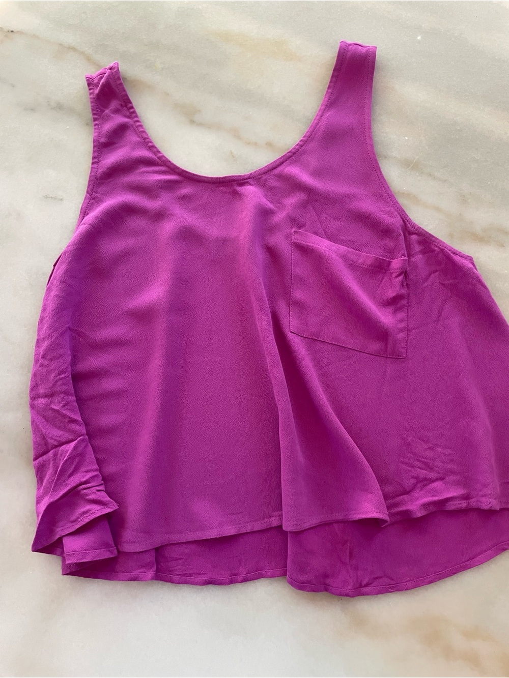 ASTR Women's Sleeveless Pocket Tank Top - Magenta size M